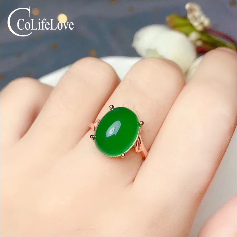 CoLife Jewelry Simple 925 Silver Gemstone Ring for Daily Wear 10*13mm Natural Chalcedony Ring Silver Green Chalcedony Jewelry
CoLife Jewelry Simple 925 Silver Gemstone Ring for Daily Wear 10*13mm Natural Chalcedony Ring Silver Green Chalcedony Jewelry