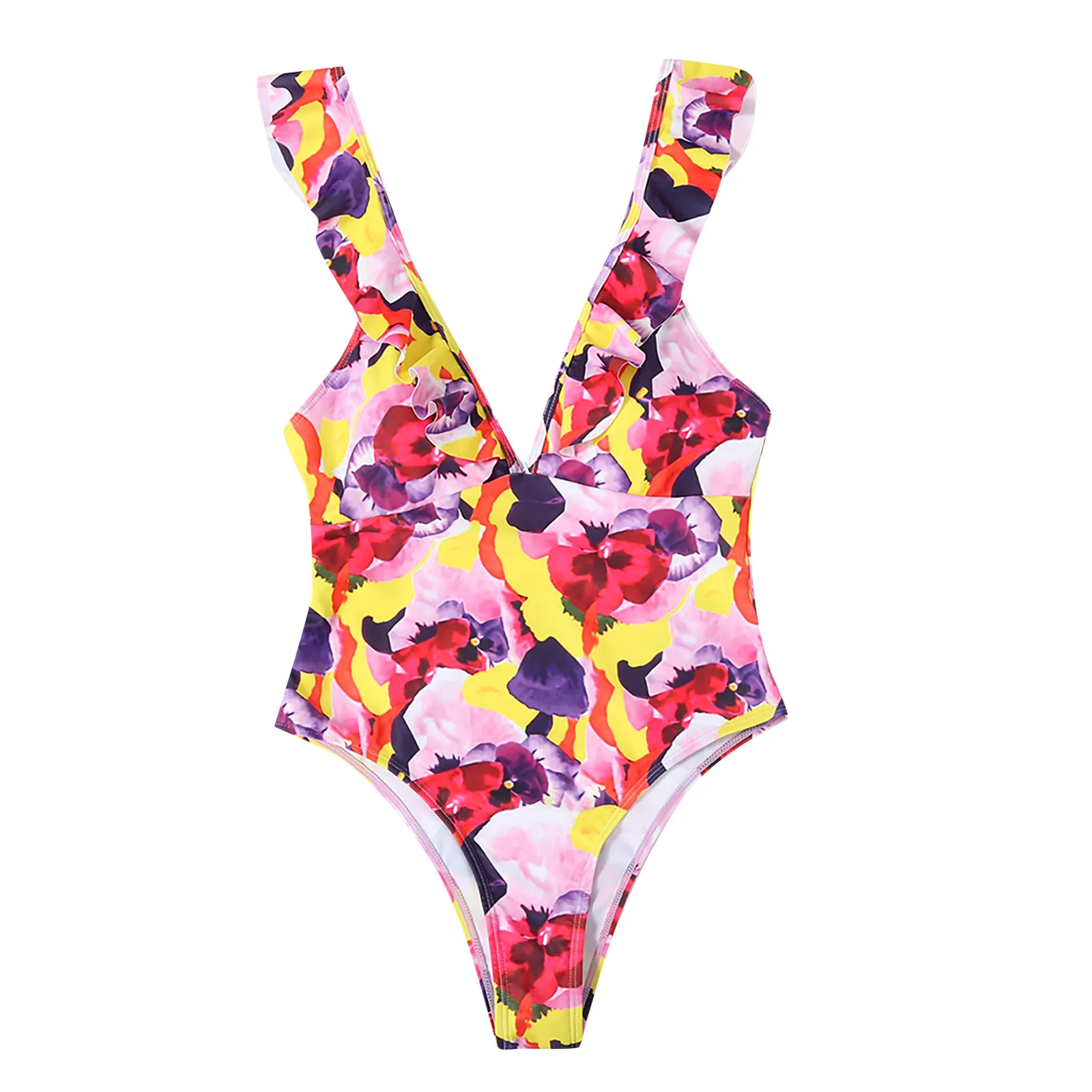 Bikini 2021 Fashion Women Swimwear V-Neck Printing Ruffle Siamese Swimsuit Bikini maillot de bain femme
Bikini 2021 Fashion Women Swimwear V-Neck Printing Ruffle Siamese Swimsuit Bikini maillot de bain femme