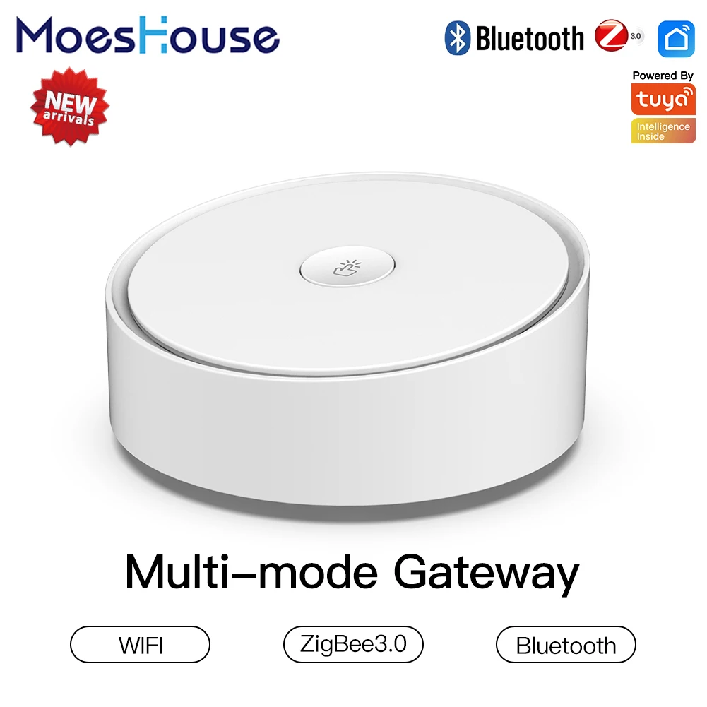 

MoesHouse Multi-mode Smart Gateway ZigBee WiFi Bluetooth Mesh Hub Work with Tuya Smart App Voice Control via Alexa Google Home