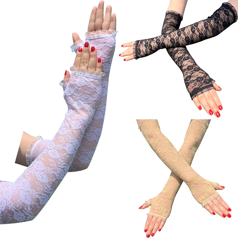 Summer Fashion Lace Arm Sleeves Long Driving Gloves For Women Bracers Ice Silk Fake Sleeves Arm Protectors Flowers Sunscreen 
Summer Fashion Lace Arm Sleeves Long Driving Gloves For Women Bracers Ice Silk Fake Sleeves Arm Protectors Flowers Sunscreen
