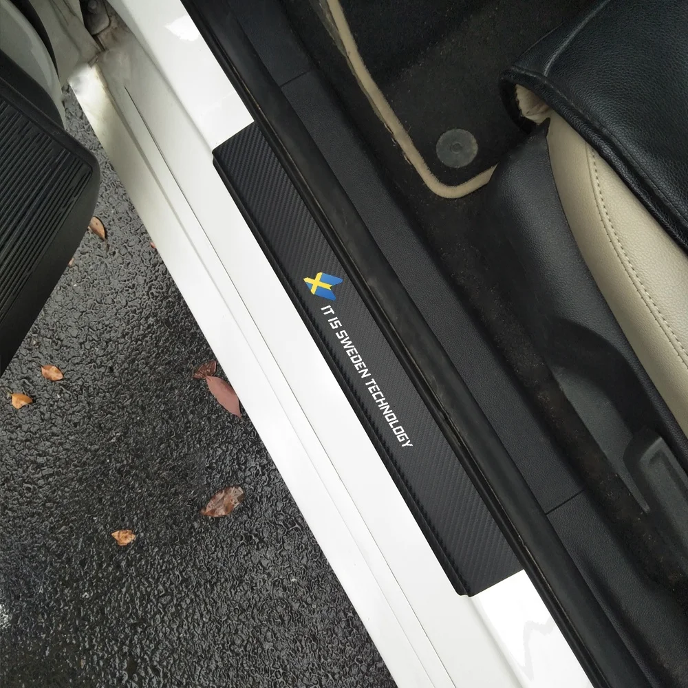 For 4Pcs It is Sweden Technology with Arrow Carbon Fiber Sticker Door Sill Protector Scuff Plate All Car Volvo
For 4Pcs It is Sweden Technology with Arrow Carbon Fiber Sticker Door Sill Protector Scuff Plate All Car Volvo