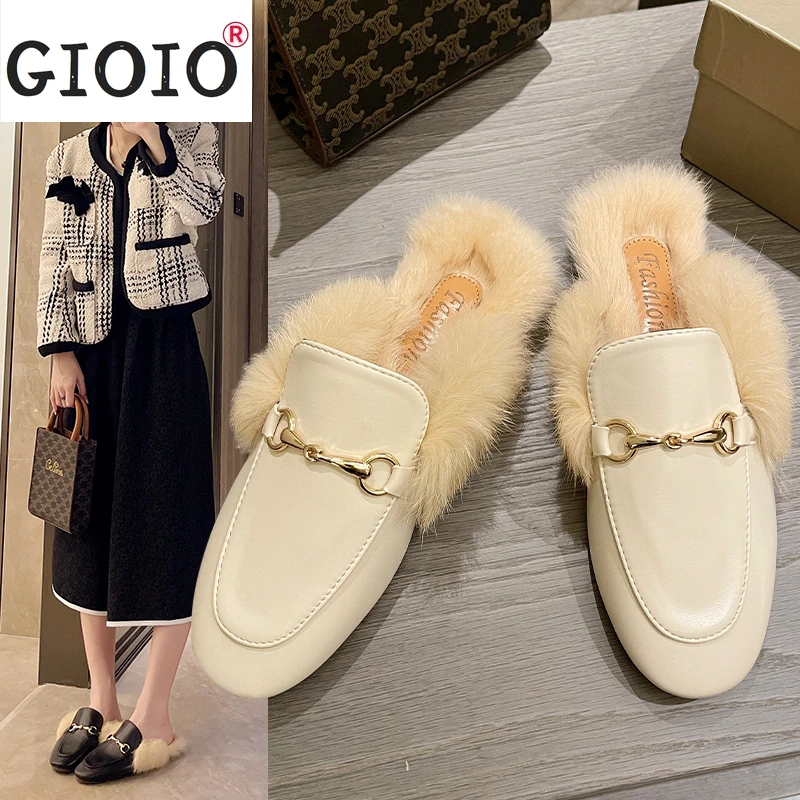 Autumn Women Slippers Flat Heel Buckle Chain Shoes Women's Sandals Heels Woman Wedges Shoes for Women Platform Heels Short plush
Autumn Women Slippers Flat Heel Buckle Chain Shoes Women's Sandals Heels Woman Wedges Shoes for Women Platform Heels Short plush