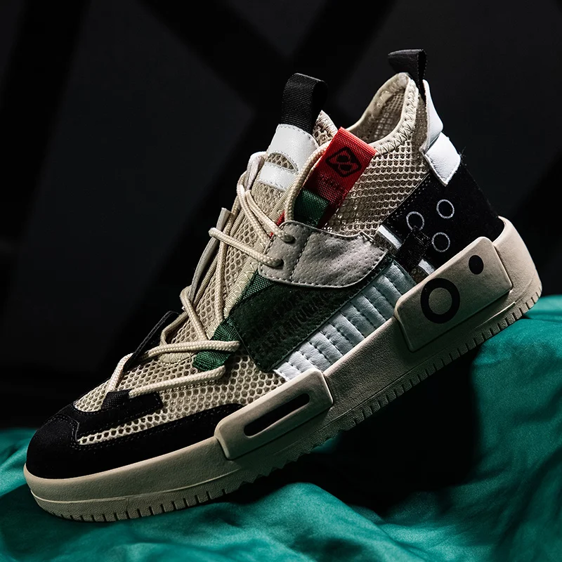 Summer high-top mesh breathable sports casual board shoes men's shoes fashion, breathable men's shoes high quality sports shoes 
Summer high-top mesh breathable sports casual board shoes men's shoes fashion, breathable men's shoes high quality sports shoes