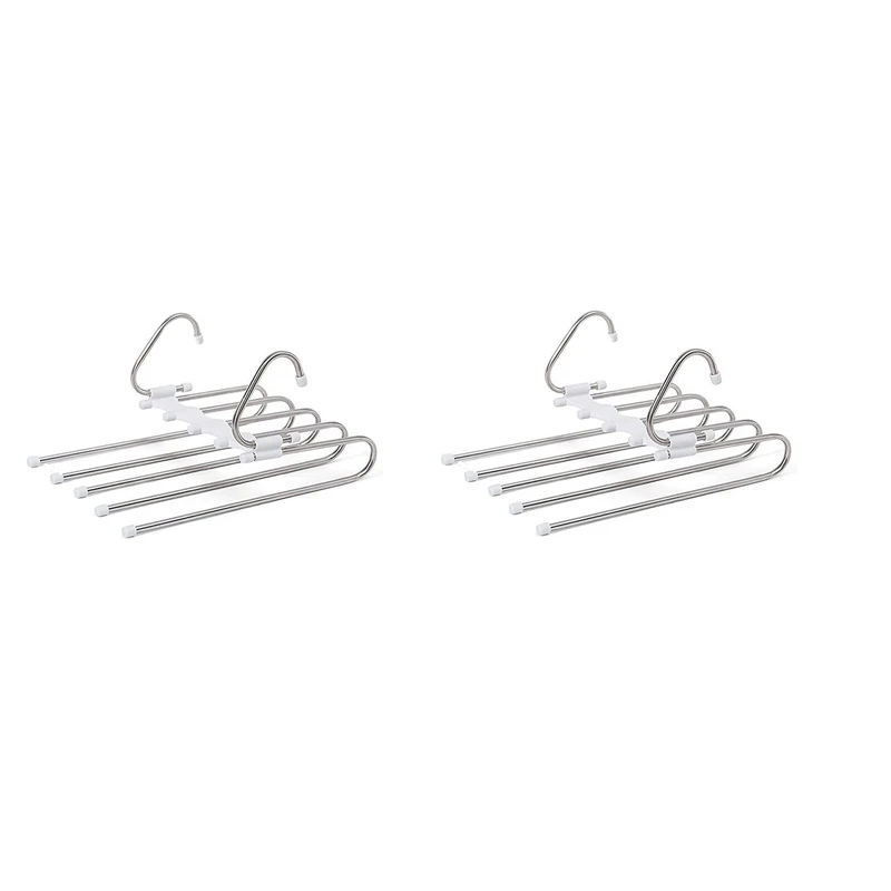 2 Pack Space Saving Pants Hangers Multiple Layered Metal Stainless Steel Rack for Scarf Jeans Trousers
2 Pack Space Saving Pants Hangers Multiple Layered Metal Stainless Steel Rack for Scarf Jeans Trousers