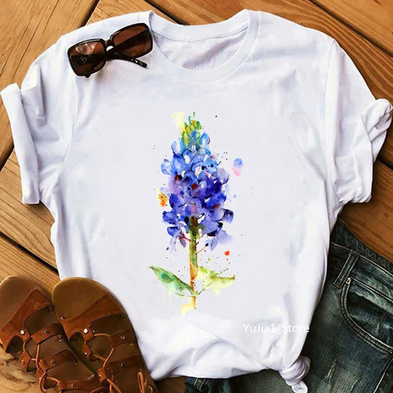 Watercolor Lavender Print Women T-Shirt Sunflower Tshirt Femme Harajuku Shirt Summer Fashion Tops Tee Shirt Female
Watercolor Lavender Print Women T-Shirt Sunflower Tshirt Femme Harajuku Shirt Summer Fashion Tops Tee Shirt Female