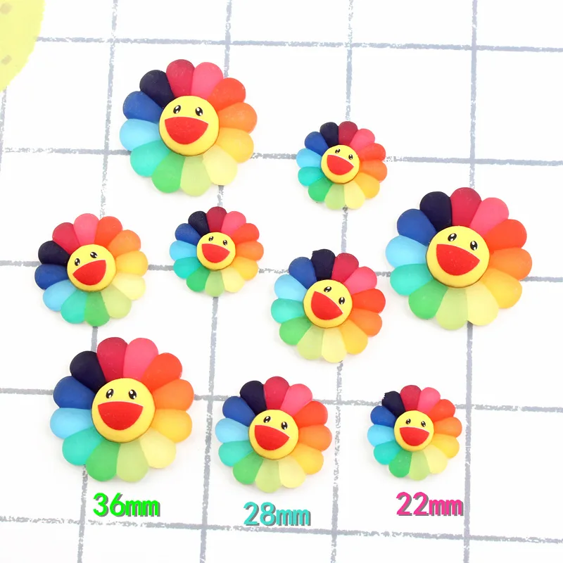 8pcs Kawaii Rainbow Color Flatback Resin Smiling Flower Charms Pendants For DIY Decoration Earrings Keychain Jewelry Accessory
8pcs Kawaii Rainbow Color Flatback Resin Smiling Flower Charms Pendants For DIY Decoration Earrings Keychain Jewelry Accessory