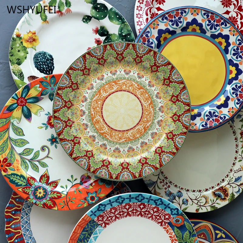 1Pcs 28cm Creative painted round ceramic plate Western steak salad dessert cake sushi home kitchen storage decorative plate
1Pcs 28cm Creative painted round ceramic plate Western steak salad dessert cake sushi home kitchen storage decorative plate