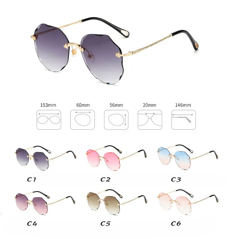 Fashion Rimless Irregular Sunglasses Women 2020 Luxury Brand Frameless Sun Glasses Vintage Retro Metal Eyewear Men UV400
Fashion Rimless Irregular Sunglasses Women 2020 Luxury Brand Frameless Sun Glasses Vintage Retro Metal Eyewear Men UV400