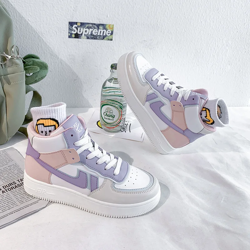 Women High Top Sneakers 2021 Spring Fashion Leather Trainers Womens Chunky Vulcanized Shoes Tenis Female White Casual Footwear
Women High Top Sneakers 2021 Spring Fashion Leather Trainers Womens Chunky Vulcanized Shoes Tenis Female White Casual Footwear