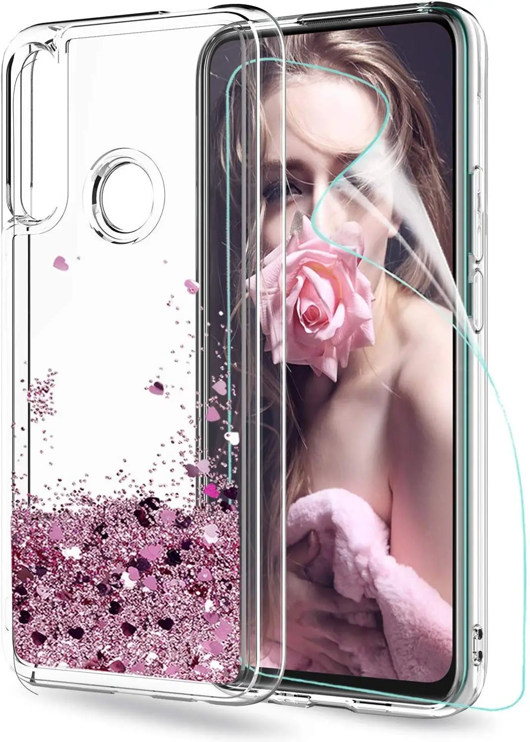 Чехол с жидким блеском P smart Z для Huawei Smart 2019 2020 2021 чехол динамическим песком из ТПУ