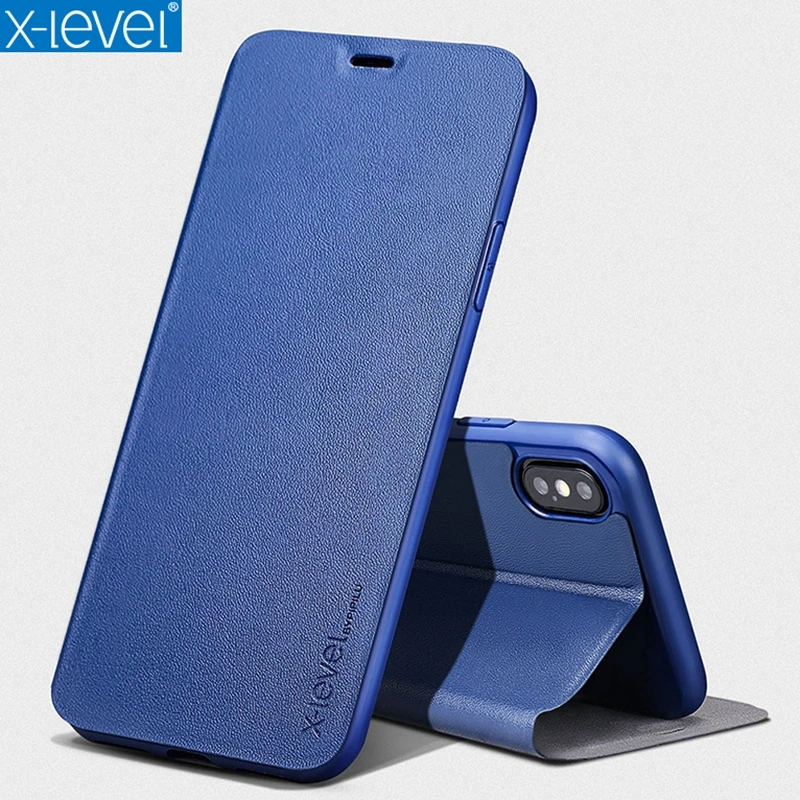 Кожаные флип Чехлы X Level для Apple iPhone 12 mini 11 Pro Max XS XR 8 SE 5S 7 Plus Ультратонкий чехол