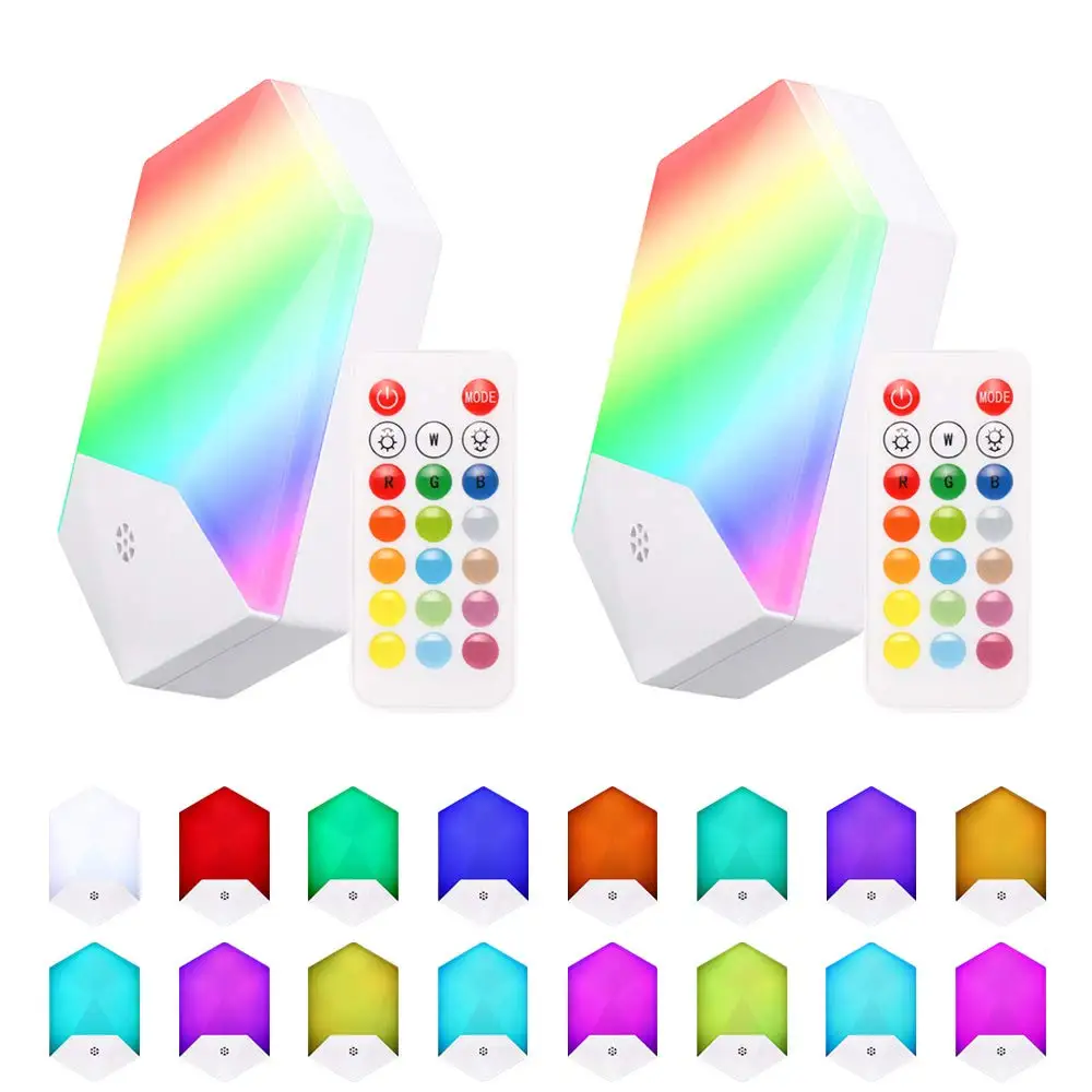 LED Night Light Plug in Wall Light RGB Color Changing Mood Lights Dimmable Night Lamp with 4 Modes / 16 Colors(2 Packs)
LED Night Light Plug in Wall Light RGB Color Changing Mood Lights Dimmable Night Lamp with 4 Modes / 16 Colors(2 Packs)