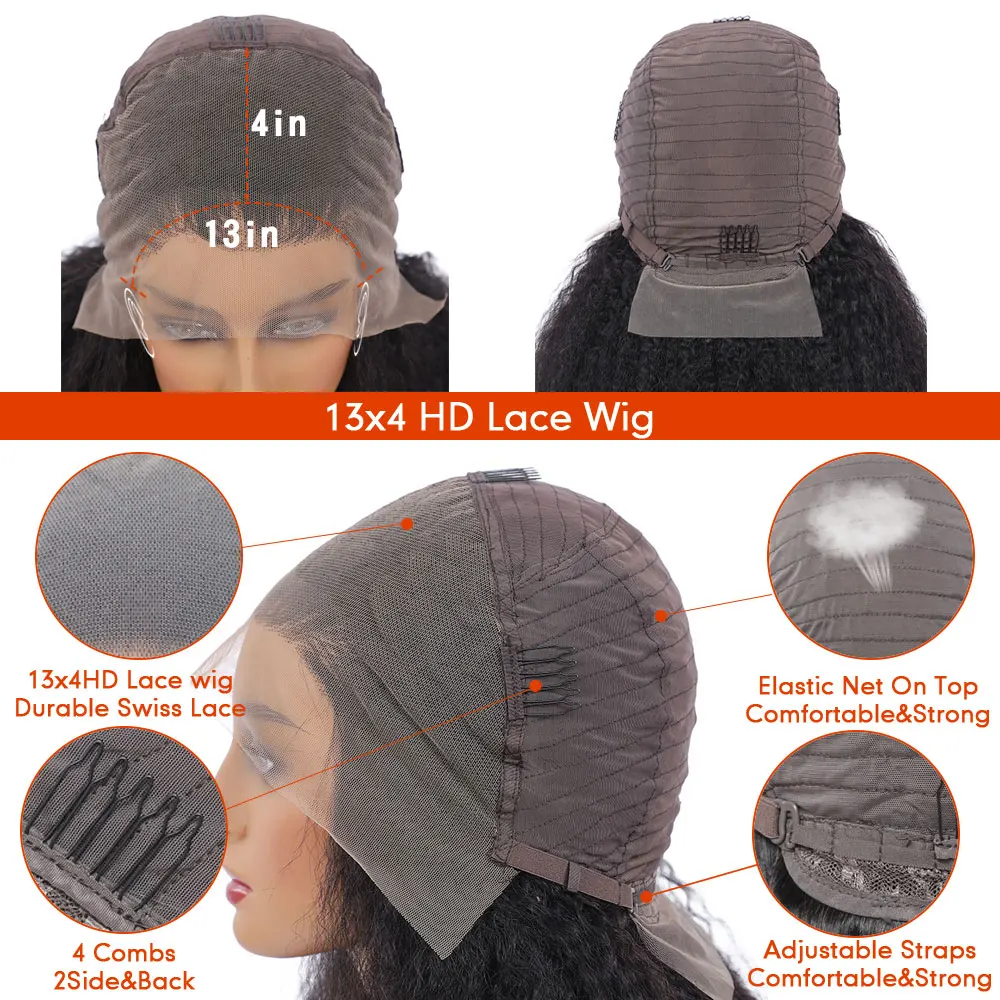 kinky straight wig pre plucked 13x4 frontal lace human hair wigs 180% yaki straight front lace wigs for black women
kinky straight wig pre plucked 13x4 frontal lace human hair wigs 180% yaki straight front lace wigs for black women