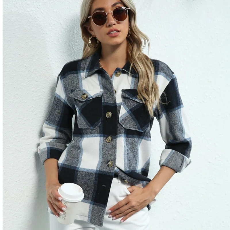 Autumn Fashion French Women Blend Coat Chic Ladies Plaid Jacket Office Street Wear High Street Slim Elegant Slim Female Shirt
Autumn Fashion French Women Blend Coat Chic Ladies Plaid Jacket Office Street Wear High Street Slim Elegant Slim Female Shirt