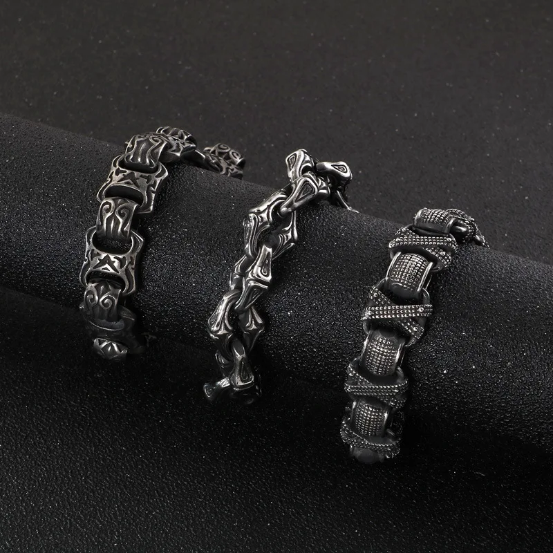 Heavy Oxidation Black Biker Bracelets For Men Vintage HipHop Stainless Steel Spring Clasp Charm Cross Bracelet Pulsera Jewelry
Heavy Oxidation Black Biker Bracelets For Men Vintage HipHop Stainless Steel Spring Clasp Charm Cross Bracelet Pulsera Jewelry