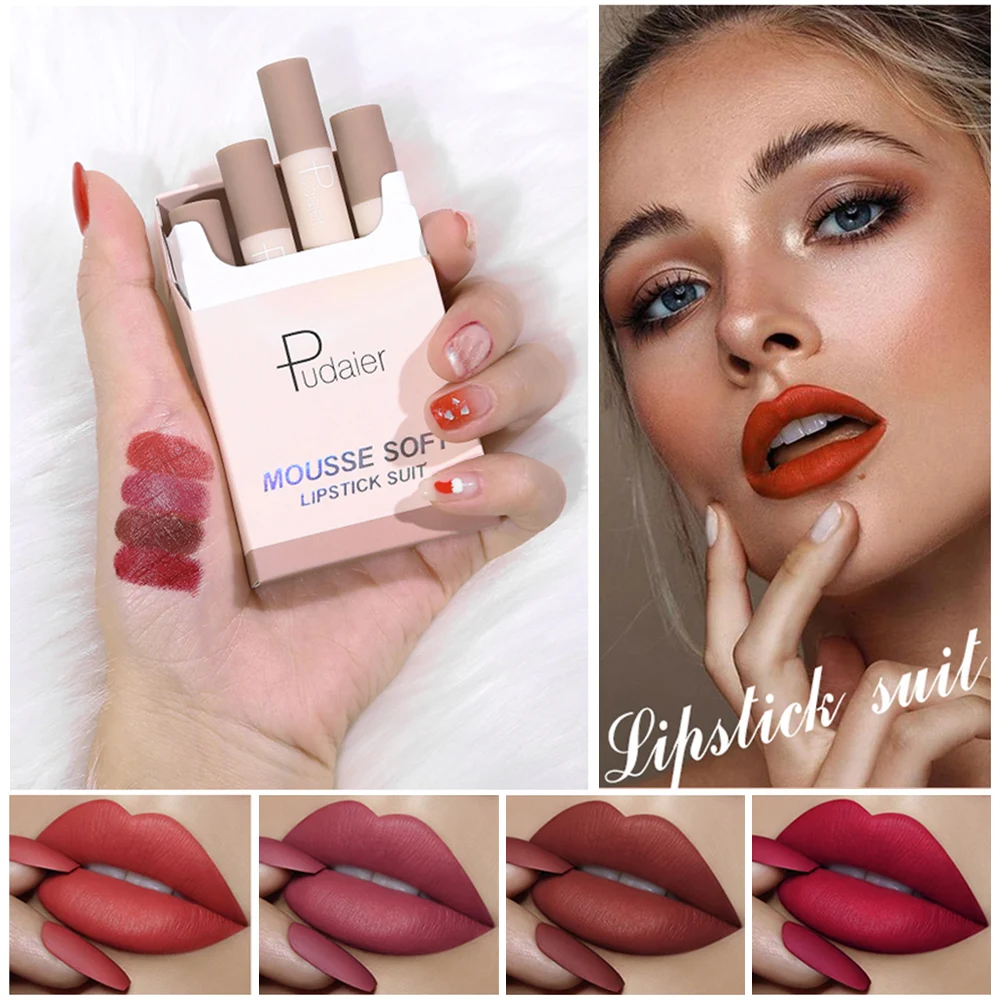 New 4 Colors Lipstick Makeup Set Matte Lipstick Hydrating Long-lasting Hydrating Lip Non-sticky And Smudge-proof Makeup Gloss
New 4 Colors Lipstick Makeup Set Matte Lipstick Hydrating Long-lasting Hydrating Lip Non-sticky And Smudge-proof Makeup Gloss