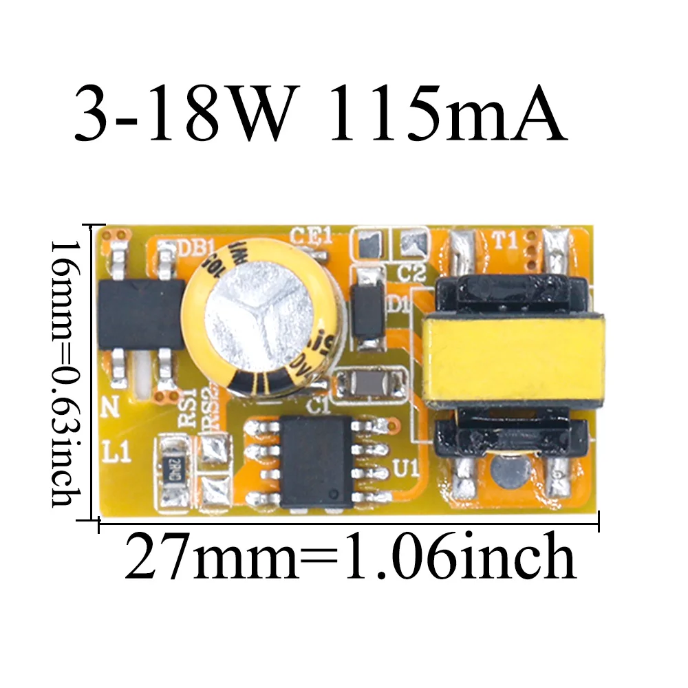 LED Driver 3-18W 220V Power Supply Constant Current 115mA/130mA Automatic Voltage Control Lighting Transformers For LED Lights
LED Driver 3-18W 220V Power Supply Constant Current 115mA/130mA Automatic Voltage Control Lighting Transformers For LED Lights