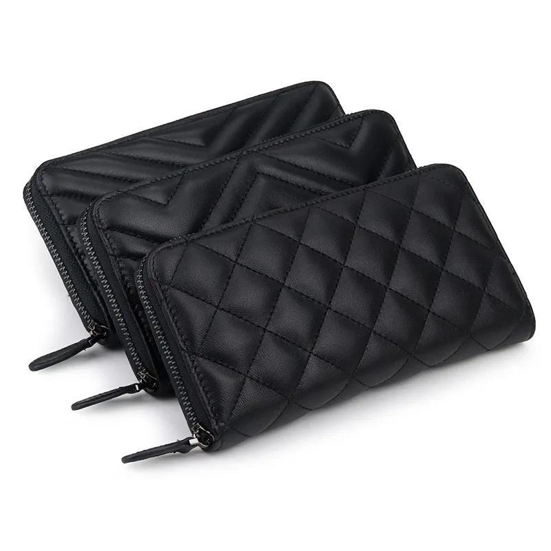 Sheepskin women Long purse wallet soft genuine leather zipper wallet plaid purse rhomboid Thread Purse Card Holder Money Clutch
Sheepskin women Long purse wallet soft genuine leather zipper wallet plaid purse rhomboid Thread Purse Card Holder Money Clutch