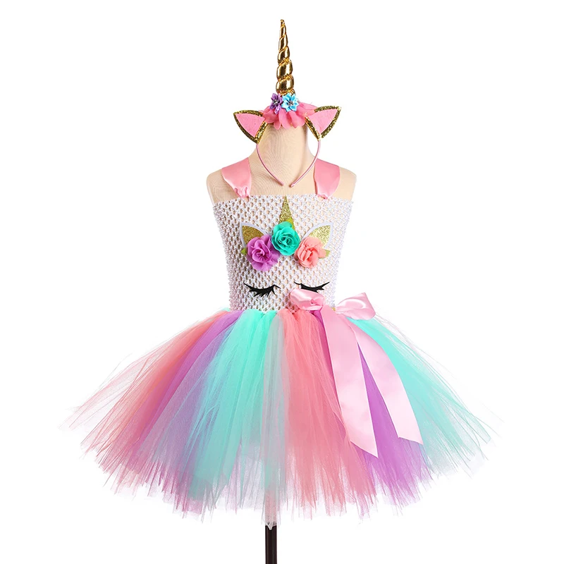 Unicorn TuTu Dress Rainbow Colors Net Yarn Hair Band & Dresses Costumes Clothes Girls Clothing Gifts For Girls
Unicorn TuTu Dress Rainbow Colors Net Yarn Hair Band & Dresses Costumes Clothes Girls Clothing Gifts For Girls