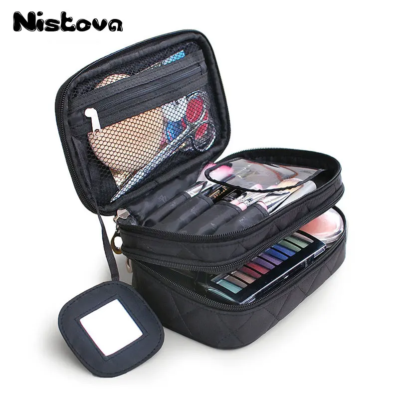 Double Layer Nylon Cosmetic Bags Makeup Bag Women Vanity Travel Organizer Professional Storage Brush Necessaries Make Up Case
Double Layer Nylon Cosmetic Bags Makeup Bag Women Vanity Travel Organizer Professional Storage Brush Necessaries Make Up Case