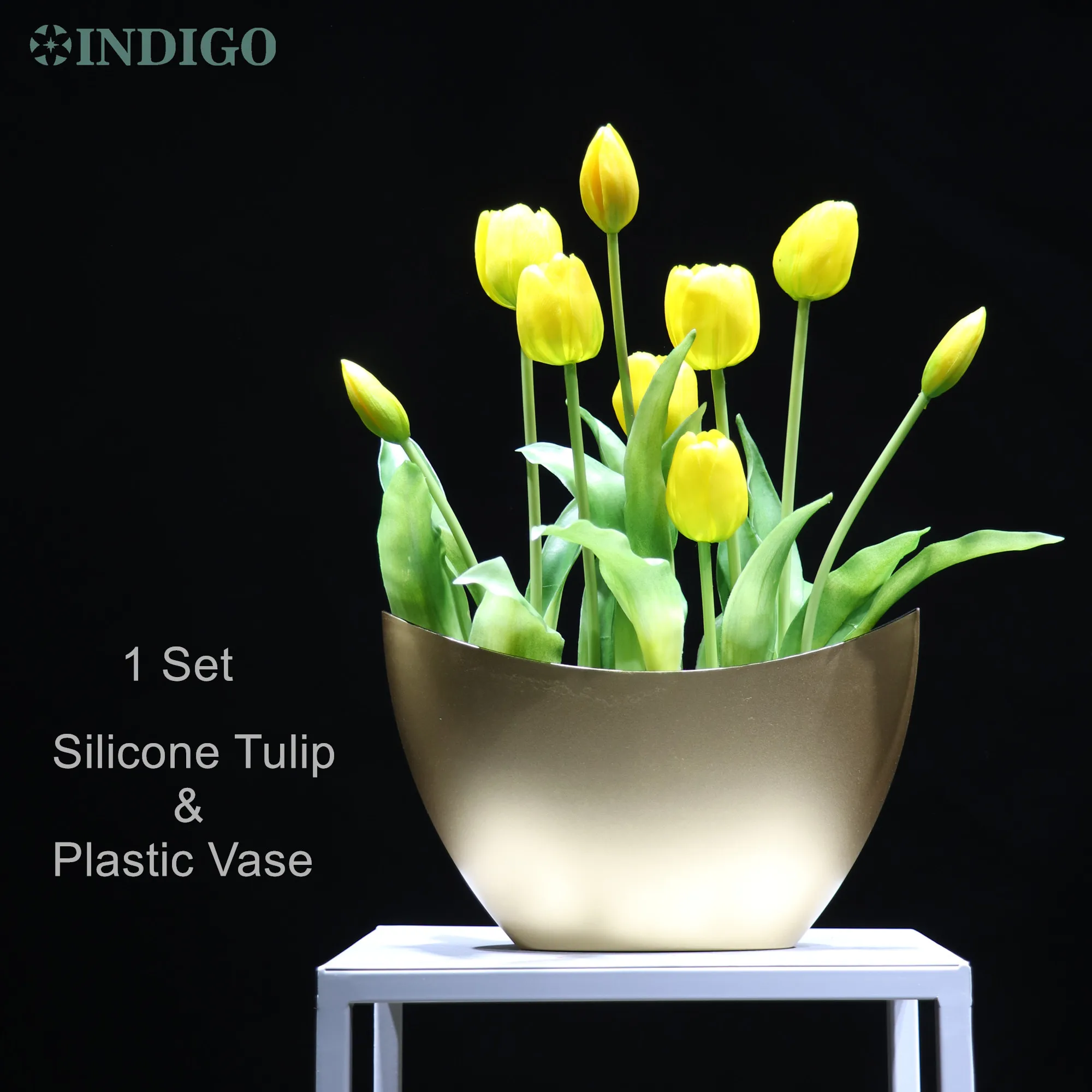 1 Set Tulip Real Yellow Touch Silicone High Quality Home Bonsai Artificial Flower With Plastic Vase Table Decoration INDIGO
1 Set Tulip Real Yellow Touch Silicone High Quality Home Bonsai Artificial Flower With Plastic Vase Table Decoration INDIGO