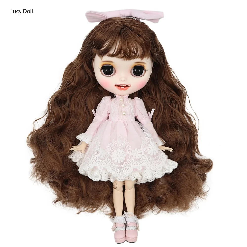 ICY Factory Blythee Doll 1/6 Bjd Customized Doll White Skin Joint Body Brown Hair, New Matte Face With Teeth, 30cm BL9158
ICY Factory Blythee Doll 1/6 Bjd Customized Doll White Skin Joint Body Brown Hair, New Matte Face With Teeth, 30cm BL9158