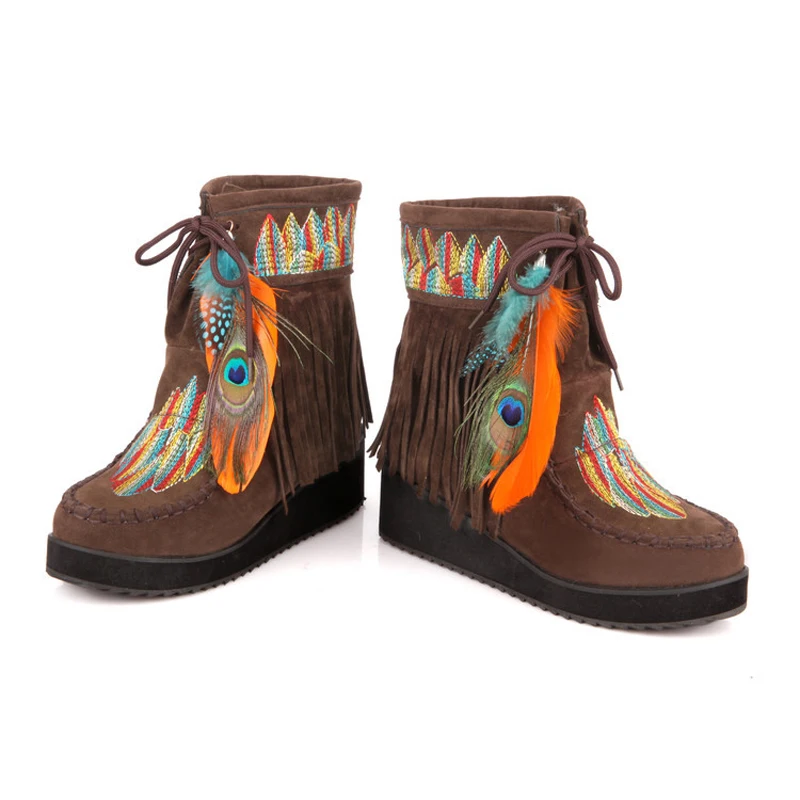 Winter Down Tassel Anckle Boot Sweet Personality Peacock Feather Female Shoes With Short Plush Plus Size 43
Winter Down Tassel Anckle Boot Sweet Personality Peacock Feather Female Shoes With Short Plush Plus Size 43
