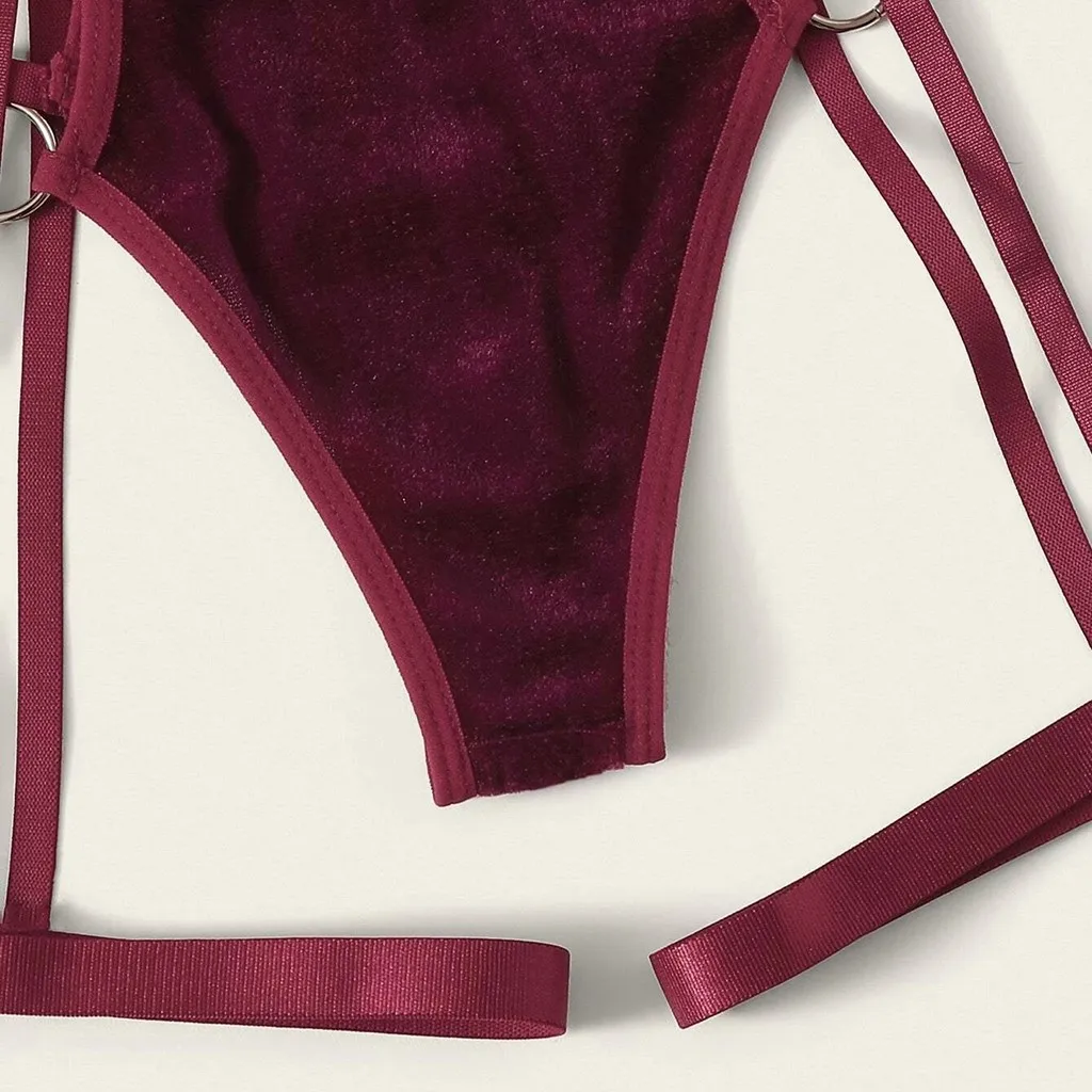Womens Sexy Lingerie Velvet Erotic Underwear Hollow Out Porno Bra Bandage Thong With Garter Langerie Babydoll Sexy Clothes 3PC
Womens Sexy Lingerie Velvet Erotic Underwear Hollow Out Porno Bra Bandage Thong With Garter Langerie Babydoll Sexy Clothes 3PC
