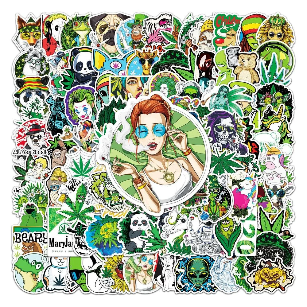 50/100pcs Joke Character hemp Leaves Graffiti Stickers Kids Classic DIY Toy Bike Luggage Guitar Waterproof Weed Leaf Decals
50/100pcs Joke Character hemp Leaves Graffiti Stickers Kids Classic DIY Toy Bike Luggage Guitar Waterproof Weed Leaf Decals