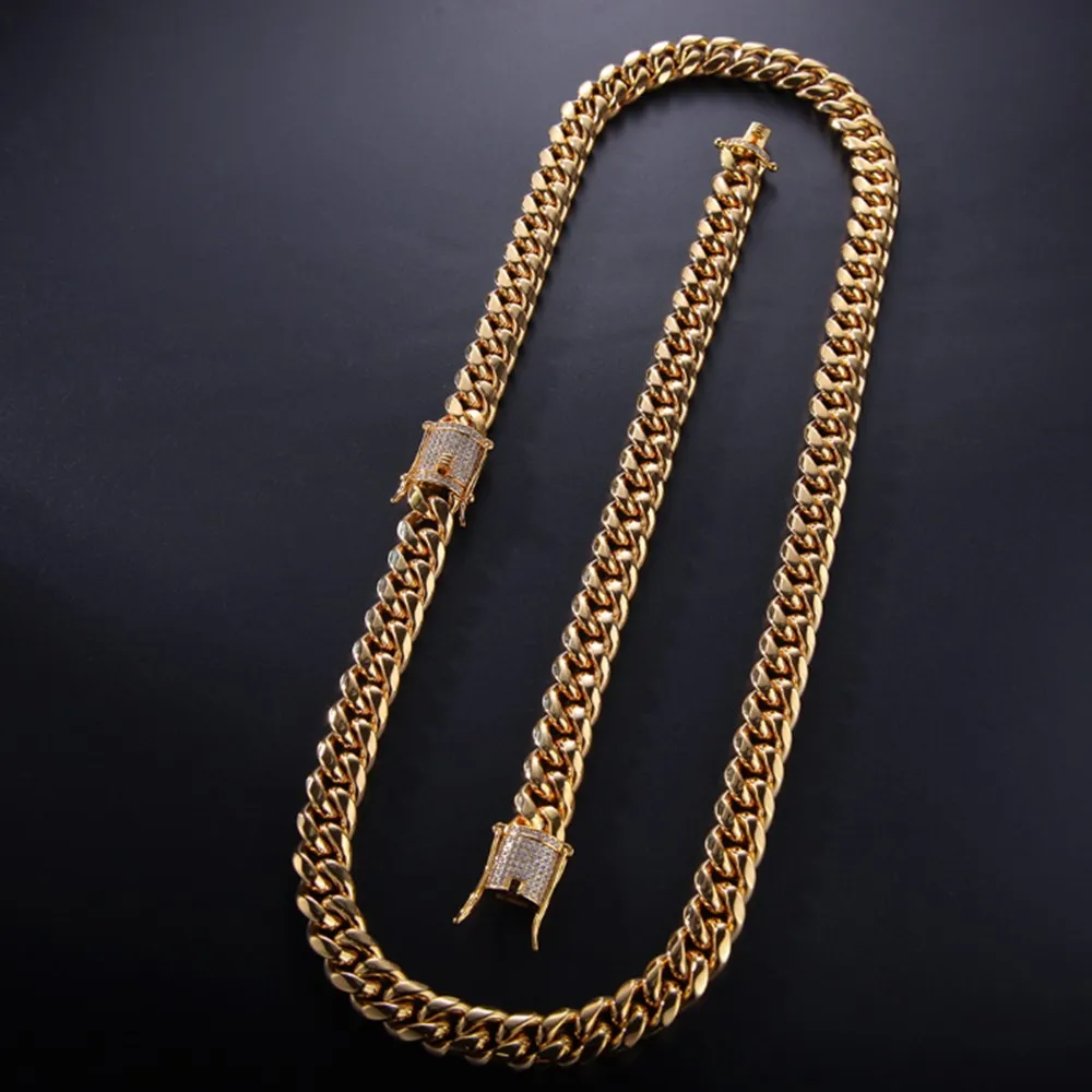 Hip Hop Men Gold Color Zircon Stainless Steel Cuban Chain Double Side Buckle Ice Out Cuban Jewerly Hip Hop For Men
Hip Hop Men Gold Color Zircon Stainless Steel Cuban Chain Double Side Buckle Ice Out Cuban Jewerly Hip Hop For Men