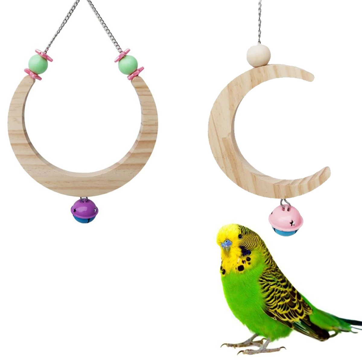 Parrot Swing Perch Stand Toy Moon Shape Hanging Hammock Bell Pet Cage Bird Wooden Training Claw Feet Grinding Stick Chew Toys
Parrot Swing Perch Stand Toy Moon Shape Hanging Hammock Bell Pet Cage Bird Wooden Training Claw Feet Grinding Stick Chew Toys