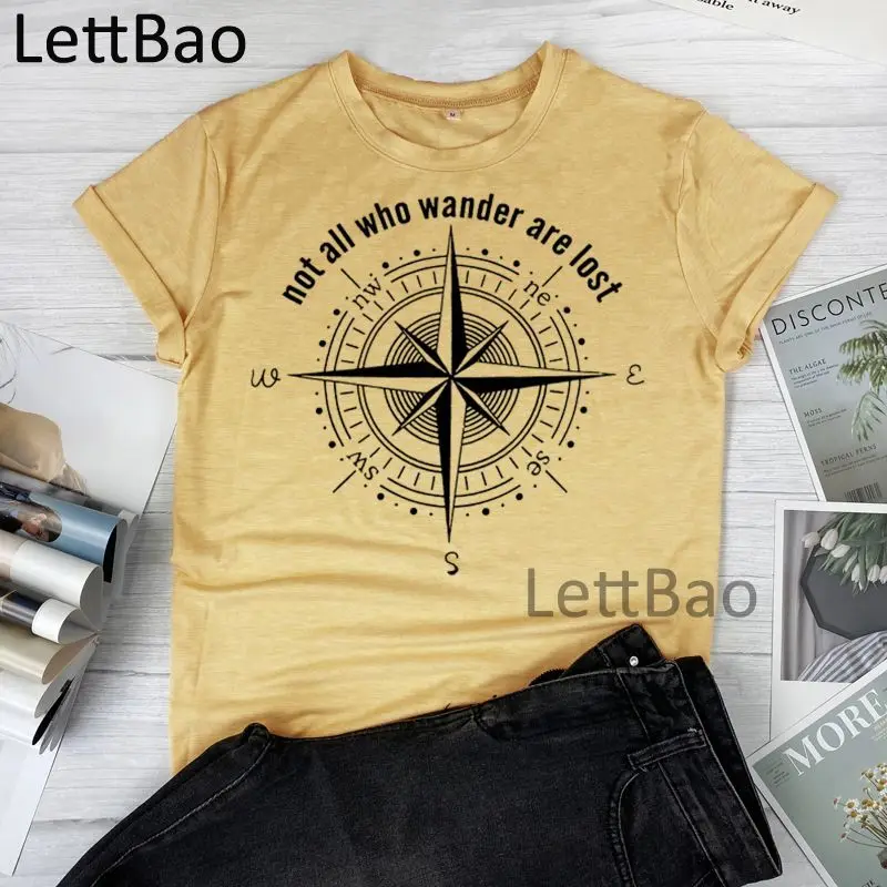 Not All Who Wander Are Lost Summer Women T-shirts Fashion Tops Kawaii Short Sleeve T-shirt Women Casual Graphic Female Tops Tee
Not All Who Wander Are Lost Summer Women T-shirts Fashion Tops Kawaii Short Sleeve T-shirt Women Casual Graphic Female Tops Tee