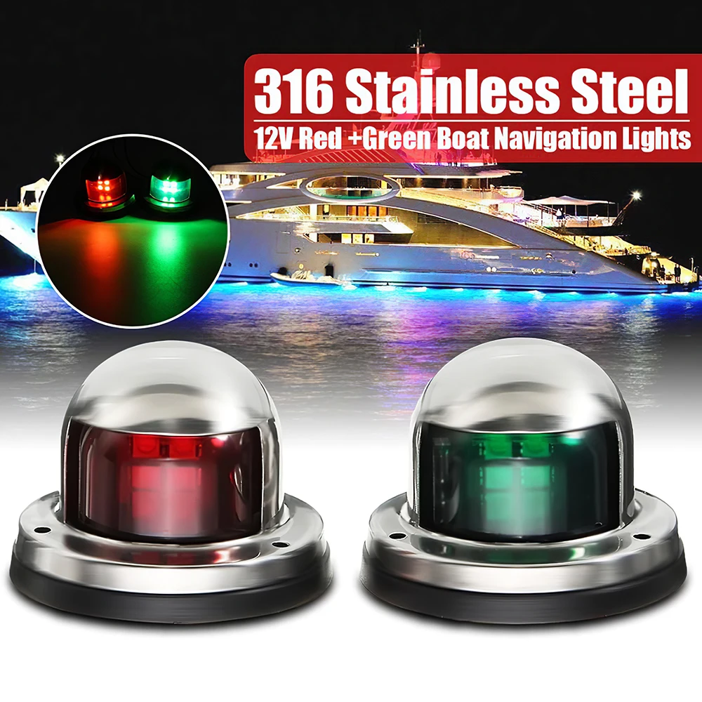 Red & Green Stainless Steel 12V LED Bow Navigation Light Red Green Sailing Signal Light for Marine For Boat Yacht Warning Light
Red & Green Stainless Steel 12V LED Bow Navigation Light Red Green Sailing Signal Light for Marine For Boat Yacht Warning Light