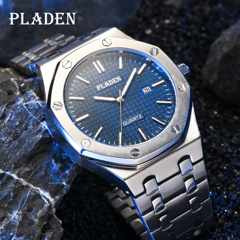 PLADEN Men Watch Silver Luxury Quartz Luminous European Business Classic Minimalist Clock Reloj Waterproof 44MM Square Dial Gift
PLADEN Men Watch Silver Luxury Quartz Luminous European Business Classic Minimalist Clock Reloj Waterproof 44MM Square Dial Gift
