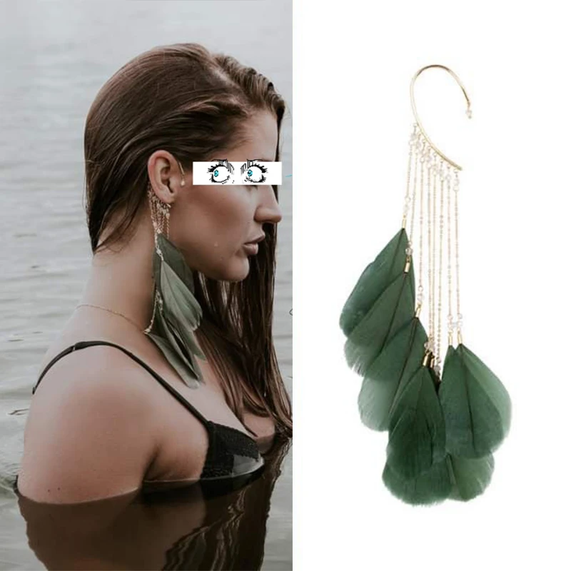 Bohemia Feather Earrings For Women Ethnic Style Charm Tassel Dangle Cuff Ear Clip On Earrings Jewelry Boho Accessories 1pcs
Bohemia Feather Earrings For Women Ethnic Style Charm Tassel Dangle Cuff Ear Clip On Earrings Jewelry Boho Accessories 1pcs