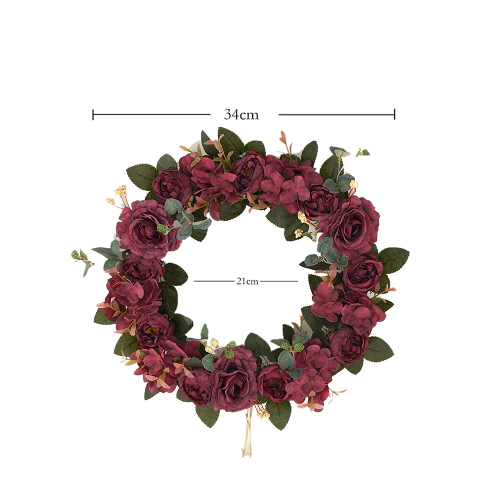 1 Pcs Artificial Rose Flower Wreath Door Hanging Peony Garland Wedding Party Decoration Fake Flowers Wall Adornments Home Decor
1 Pcs Artificial Rose Flower Wreath Door Hanging Peony Garland Wedding Party Decoration Fake Flowers Wall Adornments Home Decor
