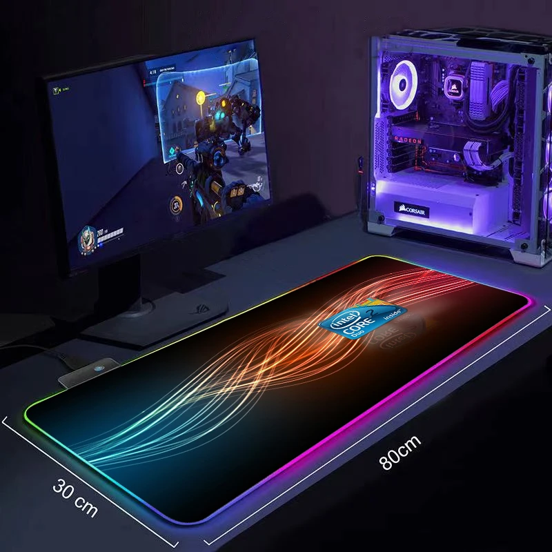 Intel Large 900x400 RGB Mouse Pad Gaming Accessories Mousepad LED Gamer Gamers decoracion Carpet PC Desk Mat With Backlit
Intel Large 900x400 RGB Mouse Pad Gaming Accessories Mousepad LED Gamer Gamers decoracion Carpet PC Desk Mat With Backlit