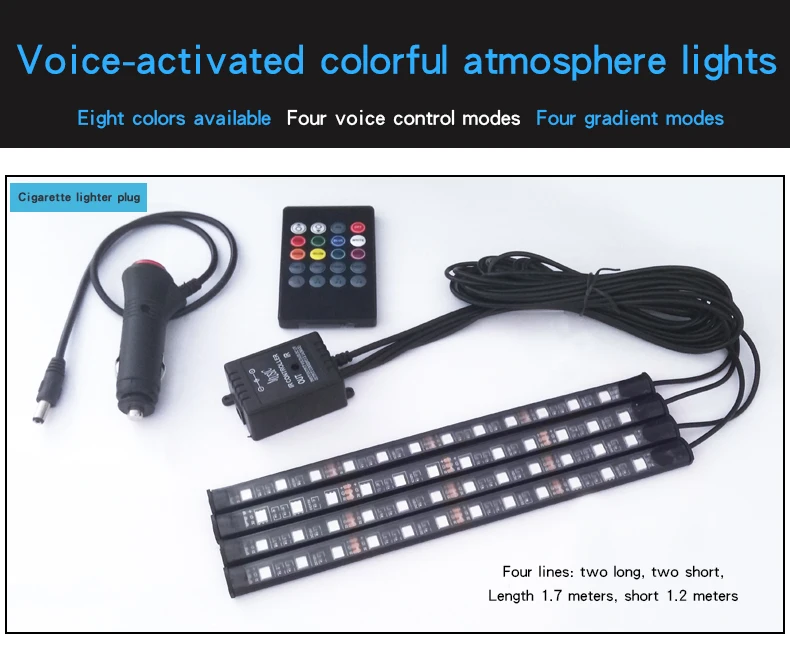 4pcs LED Car Decorative Lamp Interior Decor Neon Atmosphere Light Strip Music Control LED Strip Light IP65 DC12V 12SMD/9SMD
4pcs LED Car Decorative Lamp Interior Decor Neon Atmosphere Light Strip Music Control LED Strip Light IP65 DC12V 12SMD/9SMD