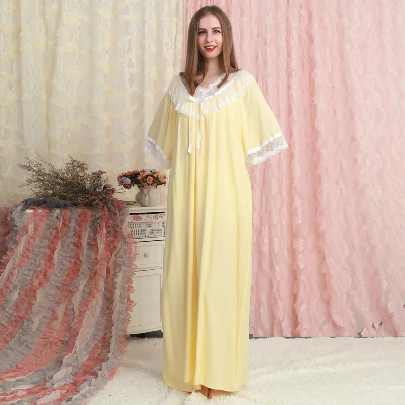 Lady Nightgown Long Dress Summer Cotton Nightdress Sleepwear Woman Princess Nightgown
Lady Nightgown Long Dress Summer Cotton Nightdress Sleepwear Woman Princess Nightgown