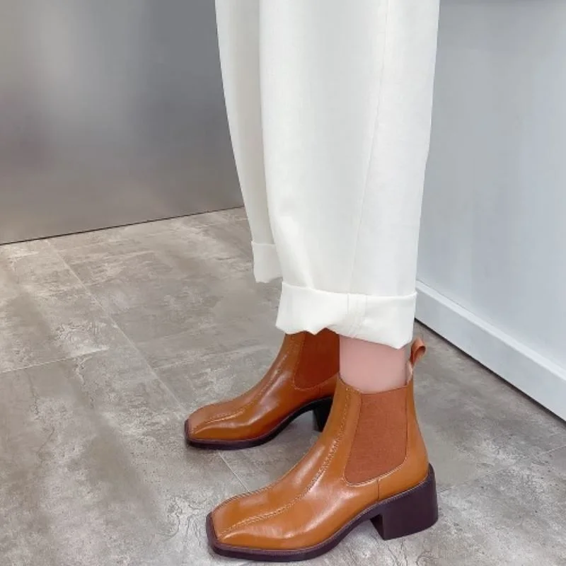 RIZABINA High Quality Shoes Ankle Boots Square Toe Thick Heel Slip On Shoes Solid Vintage Shoes Female Footwear Size 33-41
RIZABINA High Quality Shoes Ankle Boots Square Toe Thick Heel Slip On Shoes Solid Vintage Shoes Female Footwear Size 33-41