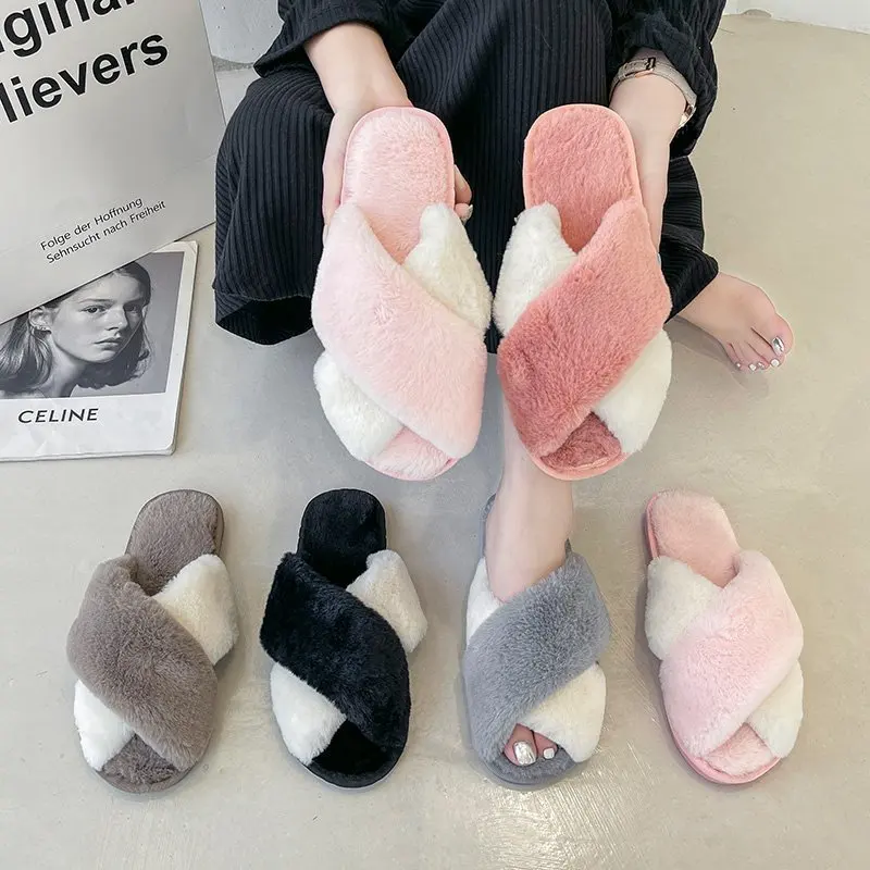 Winter Fluffy Warm Slippers Women Home Faux Fur Flip Flops House Shoes Slip on Flats Female Plush Pantuflas Bedroom Chaussons
Winter Fluffy Warm Slippers Women Home Faux Fur Flip Flops House Shoes Slip on Flats Female Plush Pantuflas Bedroom Chaussons