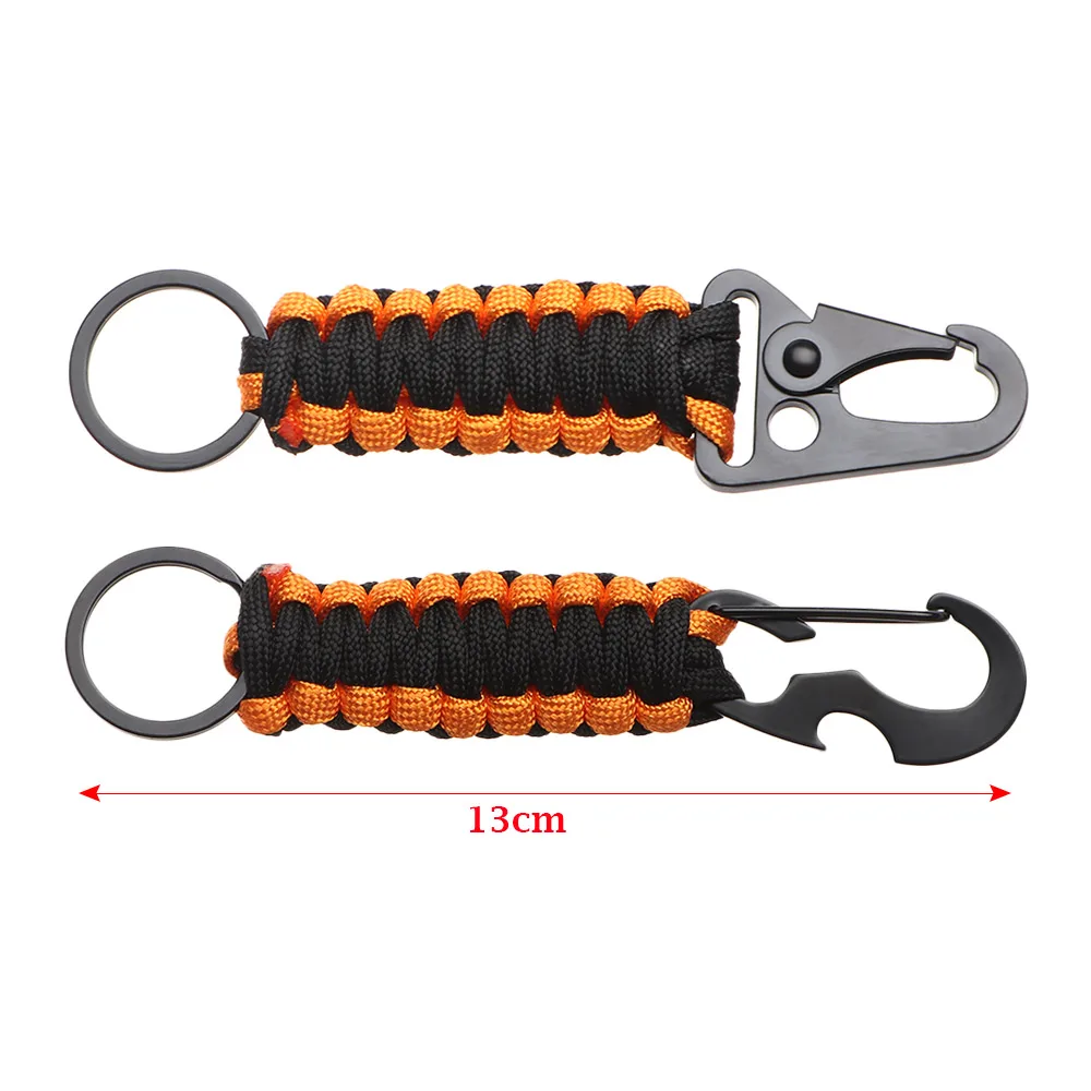 Outdoor Keychain Ring Camping Carabiner Military Paracord Cord Rope Camping Survival Kit Emergency Knot Bottle Opener Tools
Outdoor Keychain Ring Camping Carabiner Military Paracord Cord Rope Camping Survival Kit Emergency Knot Bottle Opener Tools