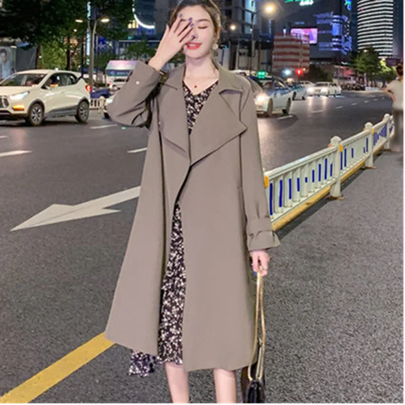 Windbreaker Womens 2020 New Spring Autumn Korean Fashion Mid-Length Loose All-Match Temperament Elegant Woman Windbreakers Coat
Windbreaker Womens 2020 New Spring Autumn Korean Fashion Mid-Length Loose All-Match Temperament Elegant Woman Windbreakers Coat