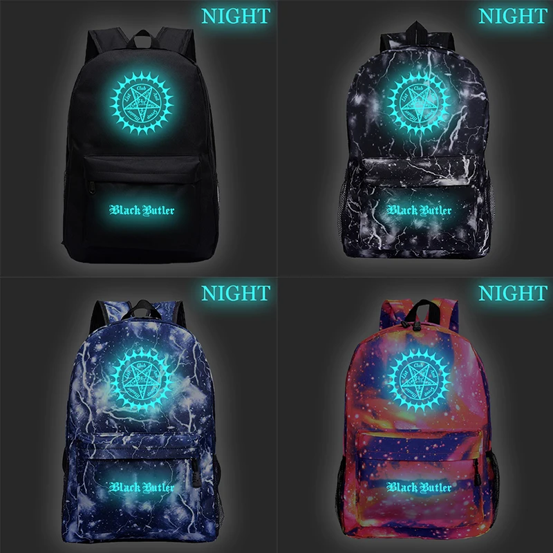 Japanese Cartoon Black Butler Backpack Fashion Men Women Boys Girls School Bag Luminous New Pattern Laptop Knapsack
Japanese Cartoon Black Butler Backpack Fashion Men Women Boys Girls School Bag Luminous New Pattern Laptop Knapsack
