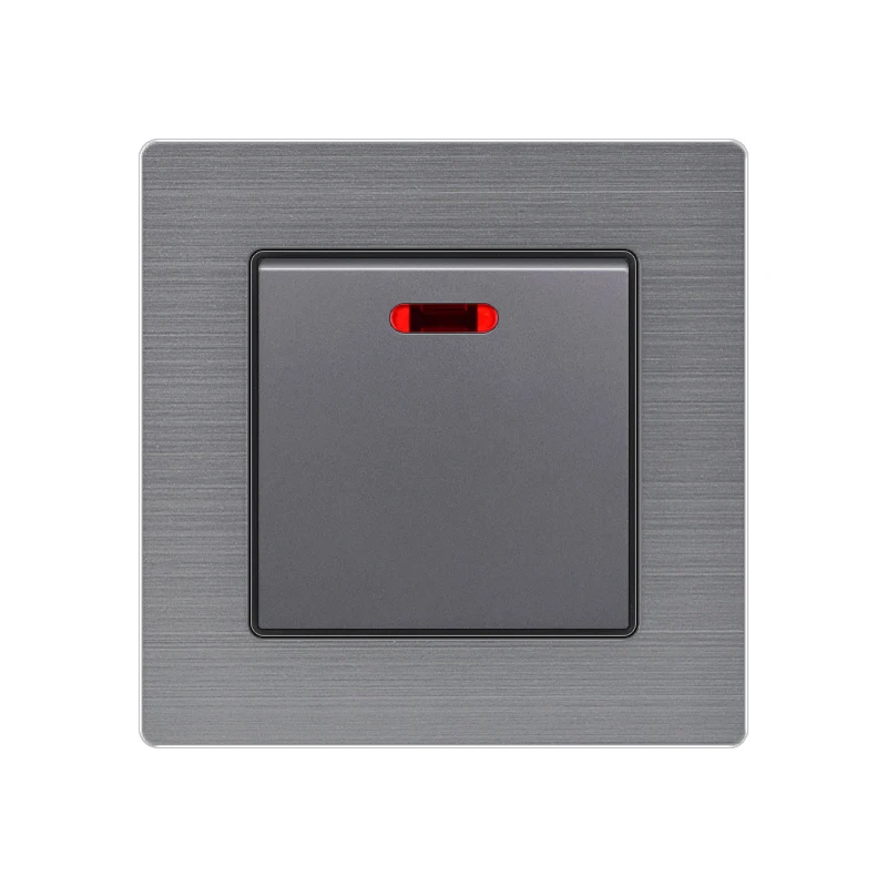Wall Pressure Reset Switch Power Light Switch Light Push Button Switches Aluminum Alloy with Indicator Light 1-way Luxury Panel 
Wall Pressure Reset Switch Power Light Switch Light Push Button Switches Aluminum Alloy with Indicator Light 1-way Luxury Panel