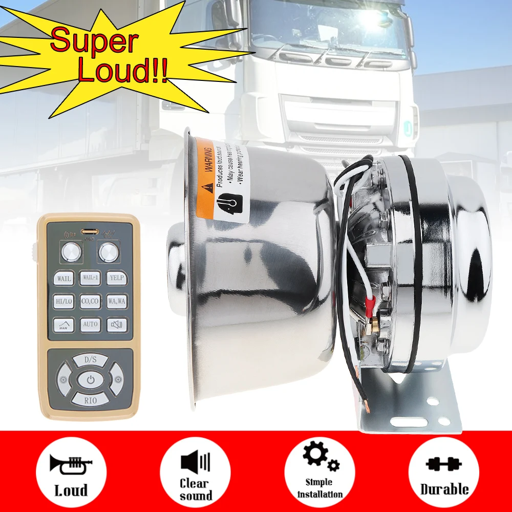 12V 200W 18 Tone Loud Car Warning Alarm Siren Horn PA Speaker with MIC System Wireless Remote Control & MP3 Player Function New
12V 200W 18 Tone Loud Car Warning Alarm Siren Horn PA Speaker with MIC System Wireless Remote Control & MP3 Player Function New
