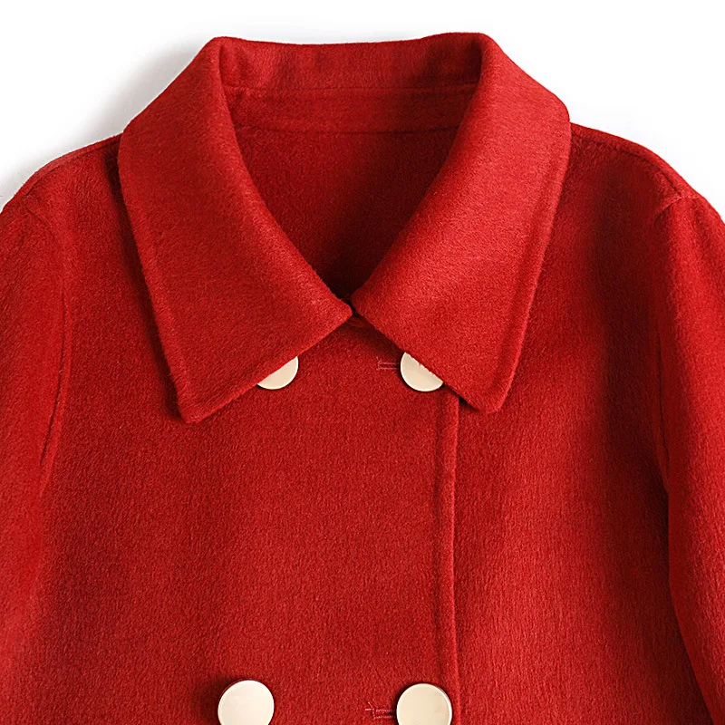 2020 And Winter New Double-sided Wool Coat Women's Straight Mid-length Solid Color Doll Collar Double-breasted Coat Women B199
2020 And Winter New Double-sided Wool Coat Women's Straight Mid-length Solid Color Doll Collar Double-breasted Coat Women B199