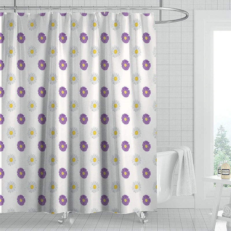 Purple and White Dasiy Flowers Shower Curtain Set with 12 Hooks Bathroom Decoration Washable Polyester Fabric
Purple and White Dasiy Flowers Shower Curtain Set with 12 Hooks Bathroom Decoration Washable Polyester Fabric
