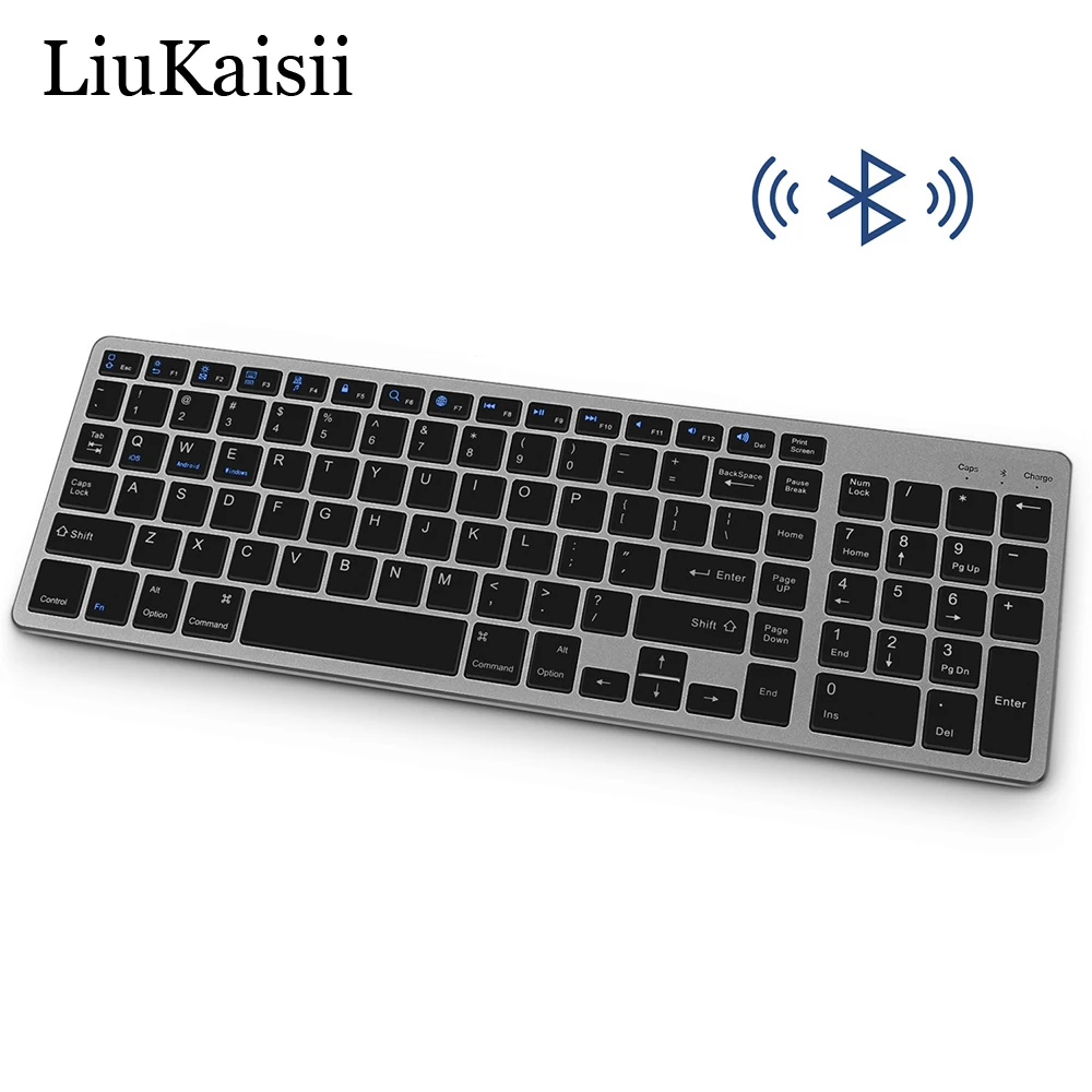 Bluetooth Keyboard Rechargeable Portable BT Wireless Keyboard with Number Pad Full Size Design for Laptop Desktop PC Tablet
Bluetooth Keyboard Rechargeable Portable BT Wireless Keyboard with Number Pad Full Size Design for Laptop Desktop PC Tablet