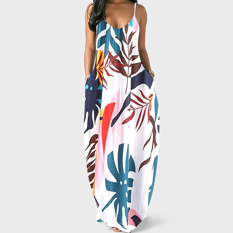 Summer New Ladies Dress Loose Vintage Print Spaghetti Strap Female Dress Soft Holiday Pockets Casual Ladies Vestidos
Summer New Ladies Dress Loose Vintage Print Spaghetti Strap Female Dress Soft Holiday Pockets Casual Ladies Vestidos